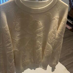 Chic Cream Floral Sweater